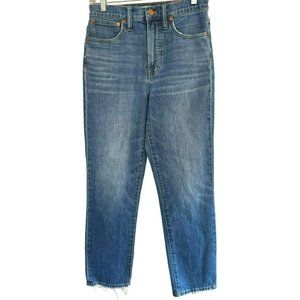 Madewell Women's Medium Wash The Perfect Vintage Crop Jean Size 27 Frayed Hem